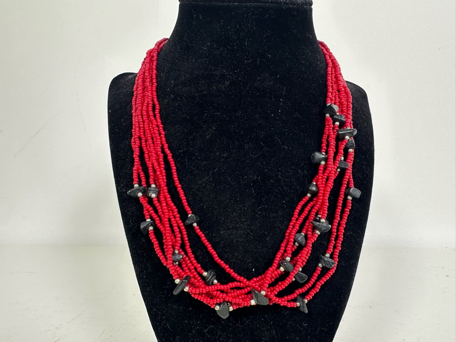 Multi-Strand 18' Beaded Necklace With Sterling Silver Clasps [Photo 2]