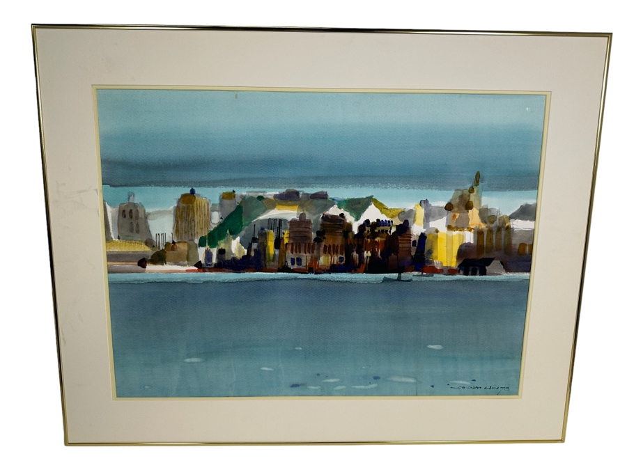 Law Wai Hin (B. 1939, China/Canda) Original Signed Watercolor Painting 29.5 X 21.5 Framed 37 X 29 [Photo 2]