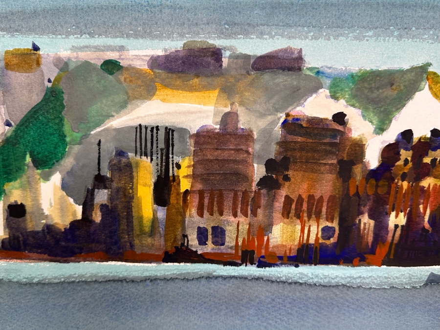 Law Wai Hin (B. 1939, China/Canda) Original Signed Watercolor Painting 29.5 X 21.5 Framed 37 X 29 [Photo 6]