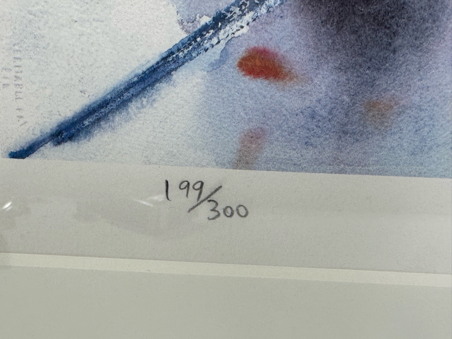 Wang Lan (1922-2003, Taiwan, Province of China) Hand Signed Limited Edition Print Numbered 199 Of 300 18 X 13.5 Framed 28 X 22 [Photo 9]