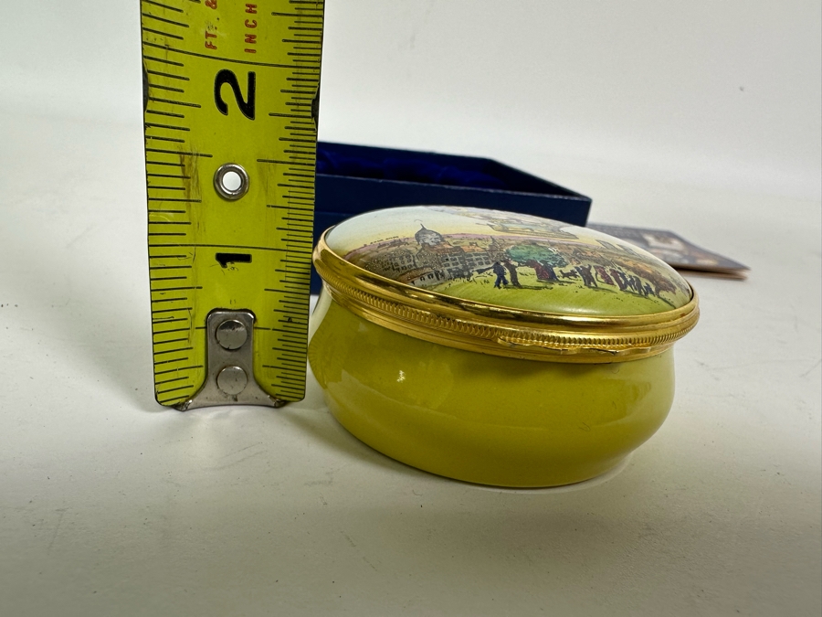 Halcyon Days Enamel Box With Hot Air Balloon Original Box 2.5W X 1.25H [Photo 11]