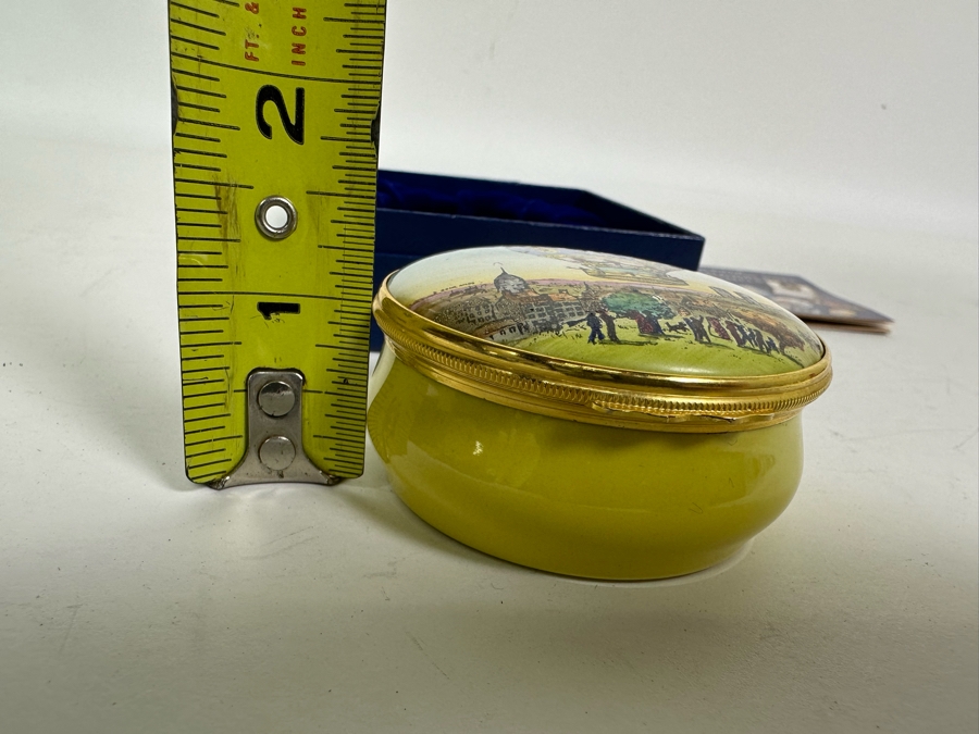 Halcyon Days Enamel Box With Hot Air Balloon Original Box 2.5W X 1.25H [Photo 10]