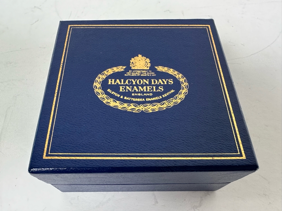 Halcyon Days Enamel Box With Hot Air Balloon Original Box 2.5W X 1.25H [Photo 8]