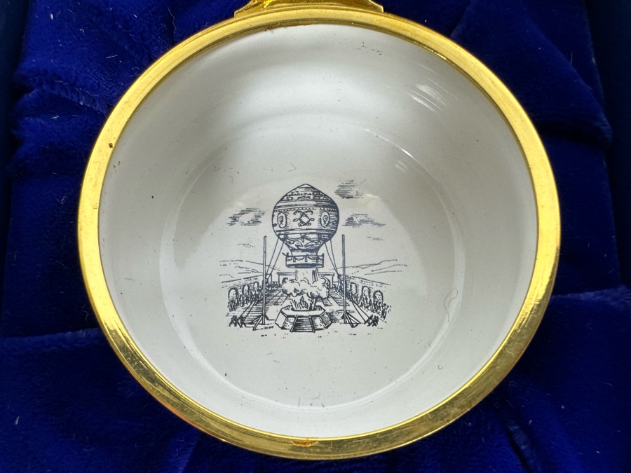 Halcyon Days Enamel Box With Hot Air Balloon Original Box 2.5W X 1.25H [Photo 6]