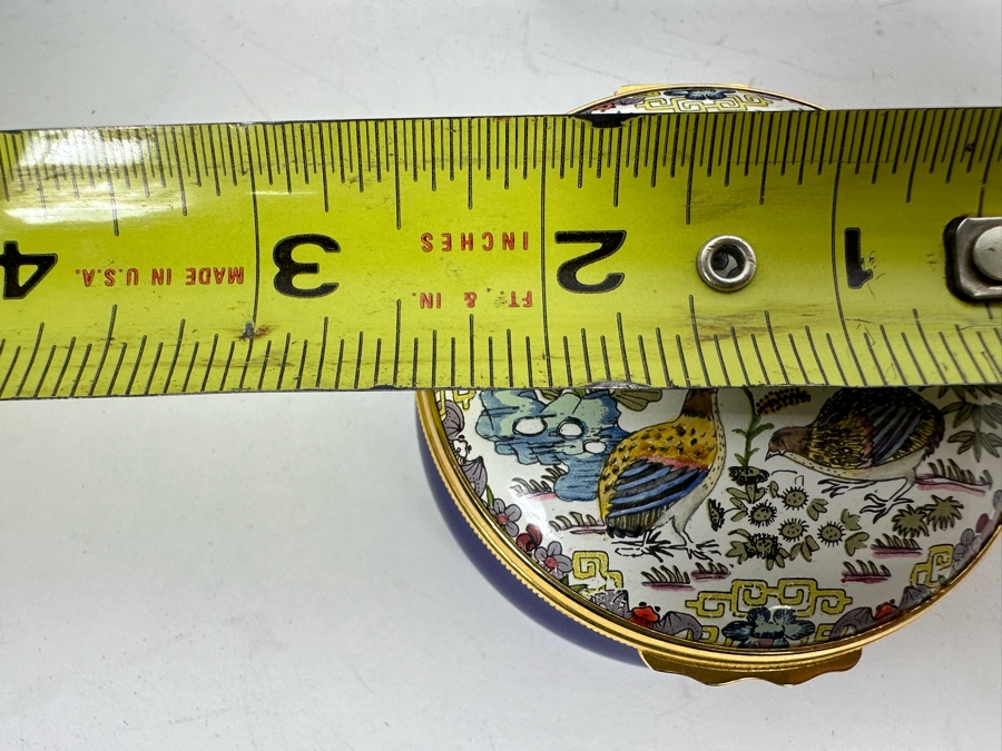 Halcyon Days Enamel Box With Quails Original Box 2.5W X 1.25H [Photo 7]