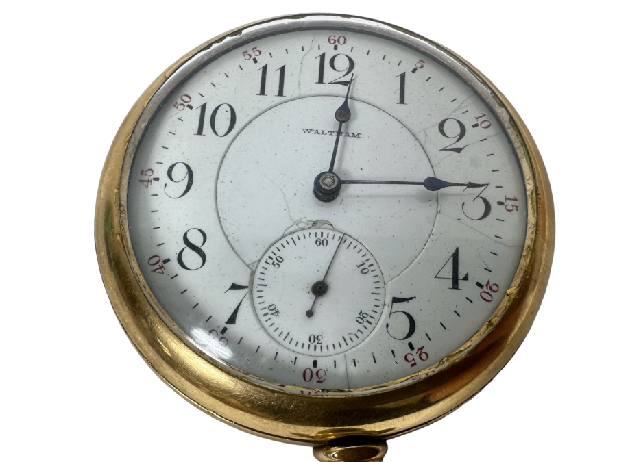 Antique Vanguard Waltham Mass Pocket Watch With 21 Ruby Jewels Not Working - Needs Servicing