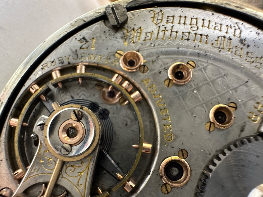 Antique Vanguard Waltham Mass Pocket Watch With 21 Ruby Jewels Not Working - Needs Servicing [Photo 18]