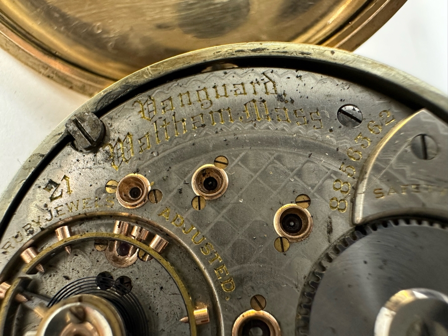 Antique Vanguard Waltham Mass Pocket Watch With 21 Ruby Jewels Not Working - Needs Servicing [Photo 14]
