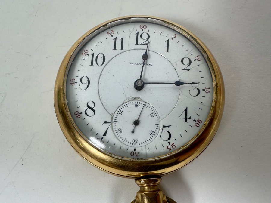 Antique Vanguard Waltham Mass Pocket Watch With 21 Ruby Jewels Not Working - Needs Servicing [Photo 4]