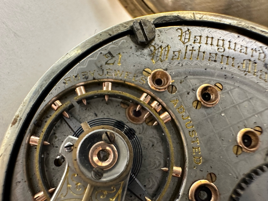 Antique Vanguard Waltham Mass Pocket Watch With 21 Ruby Jewels Not Working - Needs Servicing [Photo 17]