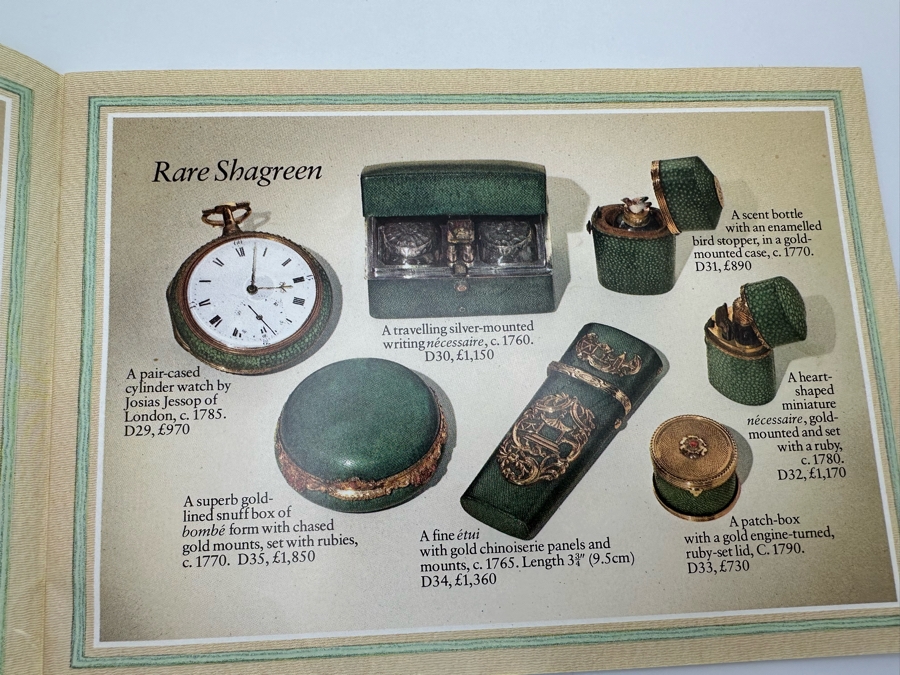 Antique Gold-Mounted Shagreen Etui Of Tapering Form With Gold Openwork Chinoiserie Panels Circa 1765 4'L Sold In 1983 In London Via Halcyon Days Antiques For 4,530 Pounds In Today's Pounds [Photo 24]