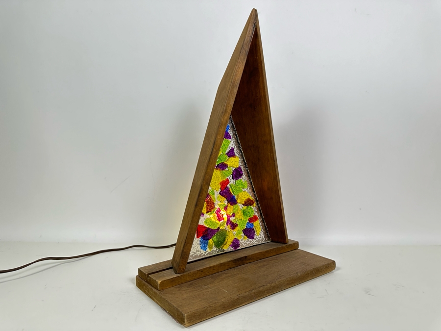 Stained Glass Wooden Sculpture Light 12W X 6D X 18H [Photo 4]