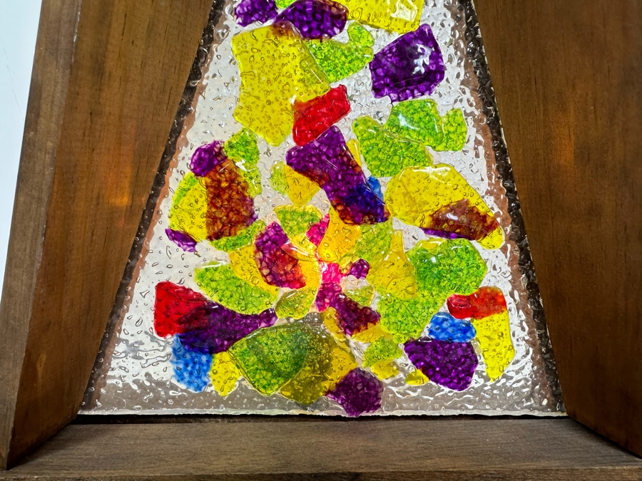 Stained Glass Wooden Sculpture Light 12W X 6D X 18H [Photo 2]