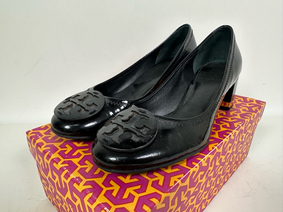 Tory Burch Patent Leather Amy Shoes With Patent Logo Size 8.5 With Box  [Photo 3]
