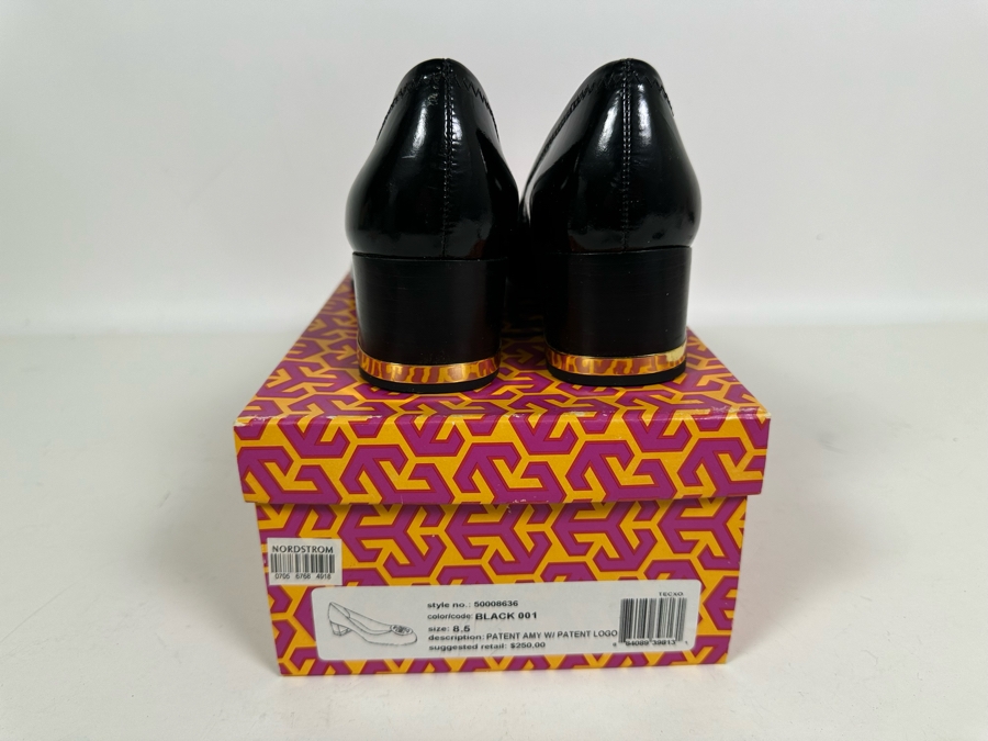 Tory Burch Patent Leather Amy Shoes With Patent Logo Size 8.5 With Box  [Photo 4]