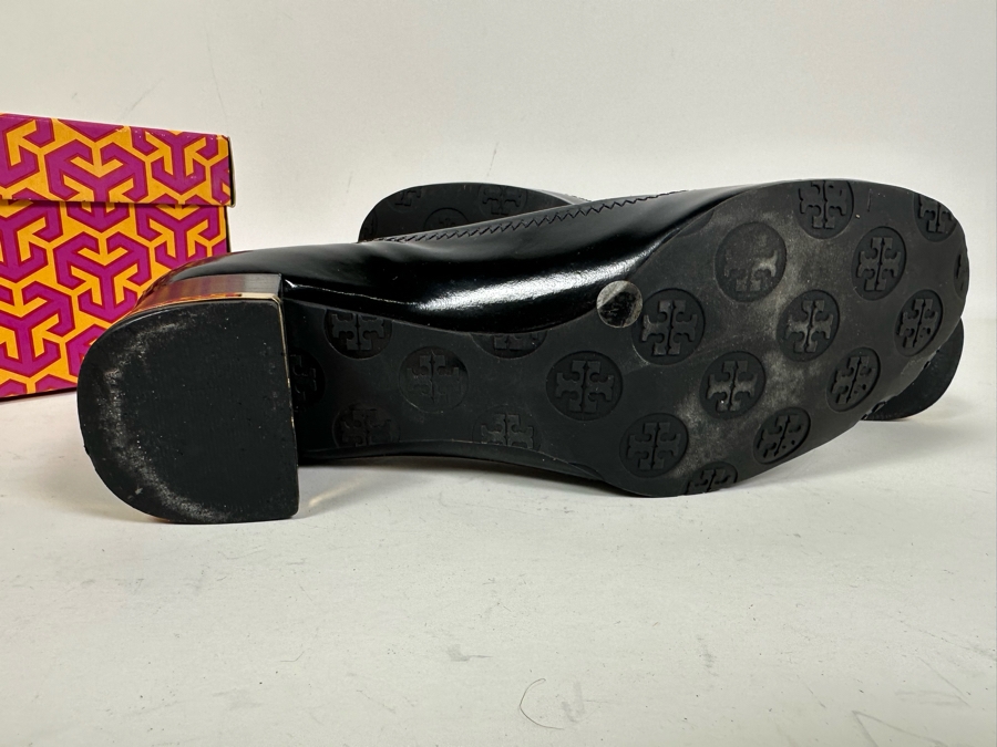 Tory Burch Patent Leather Amy Shoes With Patent Logo Size 8.5 With Box  [Photo 6]