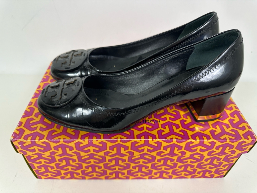 Tory Burch Patent Leather Amy Shoes With Patent Logo Size 8.5 With Box  [Photo 2]