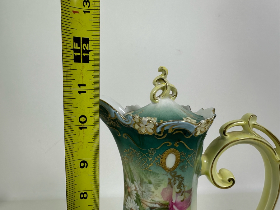 R.S. Prussia Hand Painted Chocolate Pot 11.5H [Photo 11]