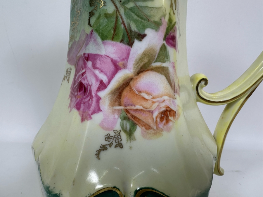 R.S. Prussia Hand Painted Chocolate Pot 11.5H [Photo 4]