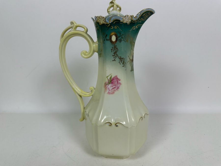 R.S. Prussia Hand Painted Chocolate Pot 11.5H [Photo 8]
