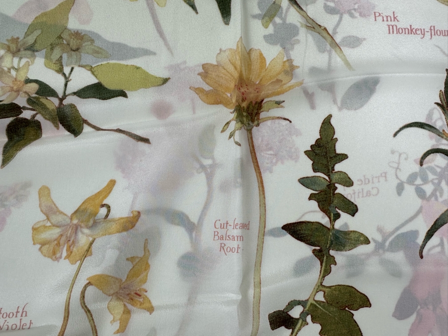 New 100% Silk Scarf From The Metropolitan Museum Of Art Margaret Neilson Armstrong American Botanicals Oblong Scarf [Photo 4]