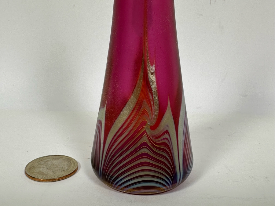 Signed Art Glass Perfume Bottle 7.25H [Photo 3]