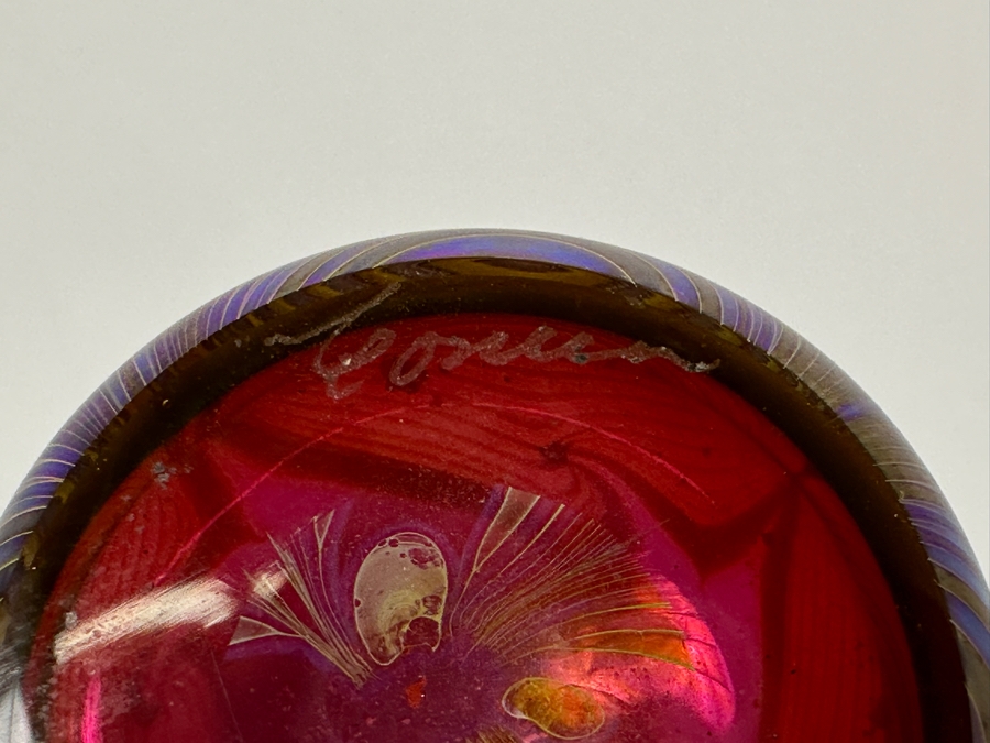 Signed Art Glass Perfume Bottle 7.25H [Photo 6]