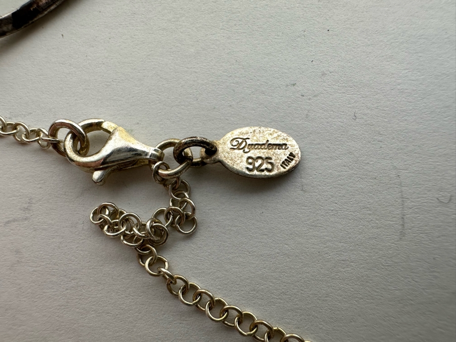 Modernist Sterling Silver Pendant With Sterling Silver 18' Necklace By Dyadema Italy 6.5g [Photo 3]