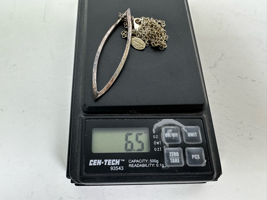 Modernist Sterling Silver Pendant With Sterling Silver 18' Necklace By Dyadema Italy 6.5g [Photo 6]