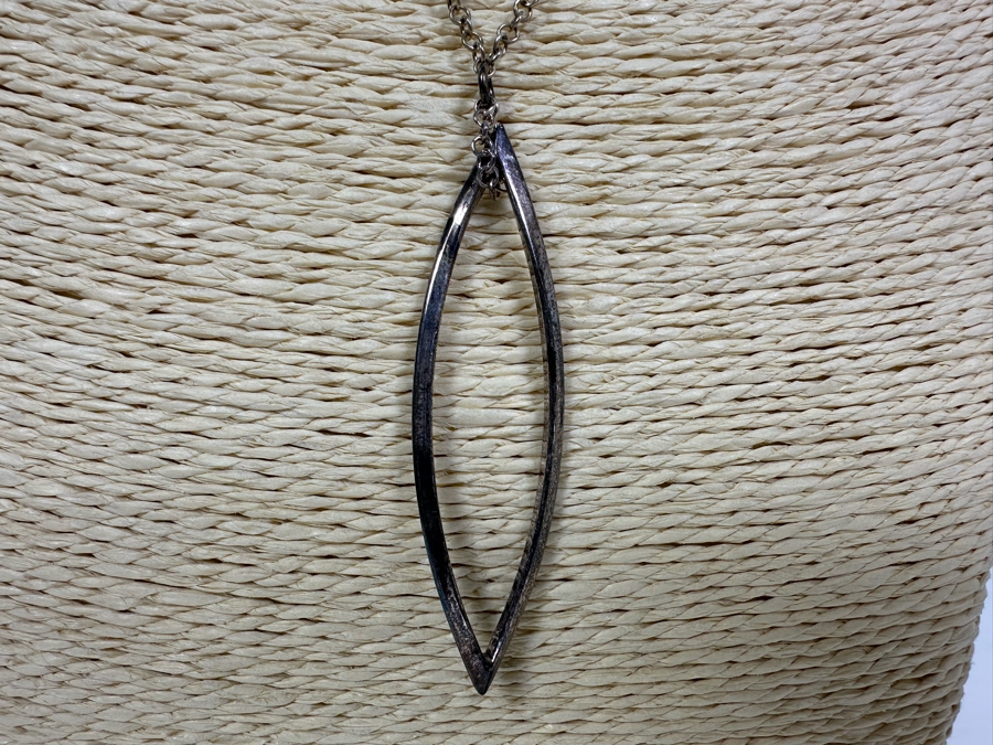 Modernist Sterling Silver Pendant With Sterling Silver 18 Necklace By Dyadema Italy 6.5g