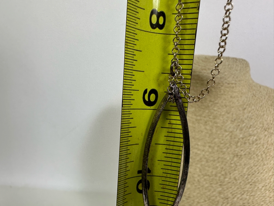 Modernist Sterling Silver Pendant With Sterling Silver 18' Necklace By Dyadema Italy 6.5g [Photo 5]