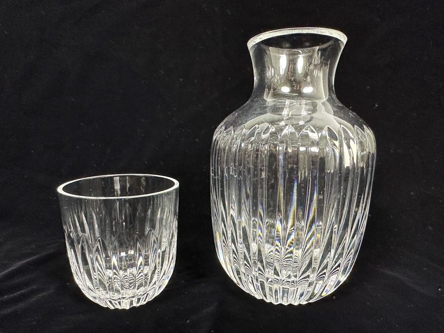 Vintage Crystal Bedside Carafe & Tumbler 7.5H [Photo 2]