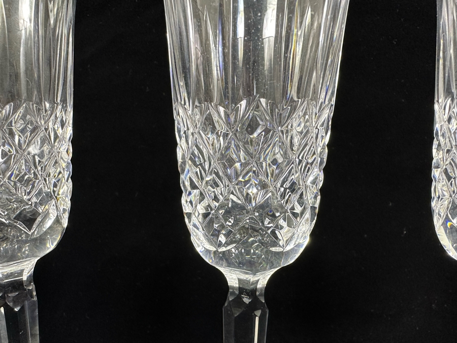Waterford Crystal Fluted Champagne Kelsey, Set Of Four Stemware Glasses 8.75H [Photo 4]