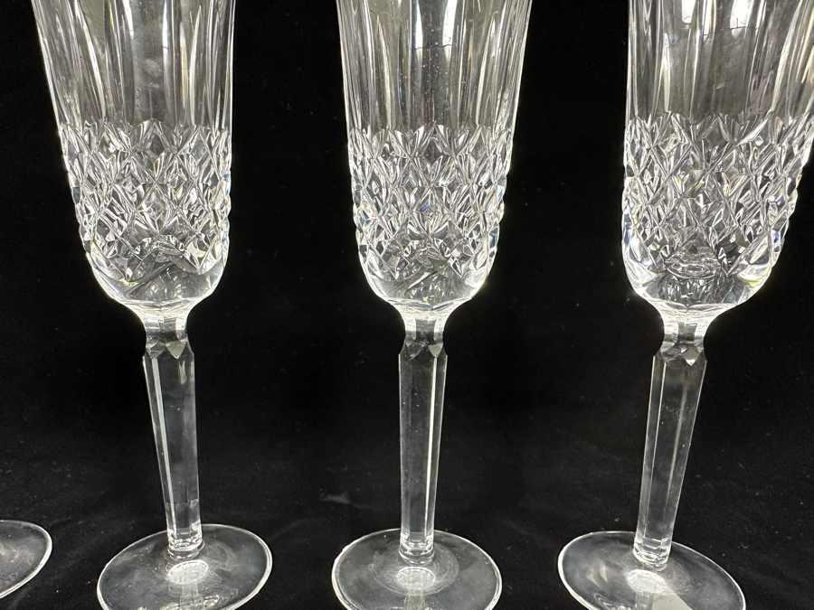 Waterford Crystal Fluted Champagne Kelsey, Set Of Four Stemware Glasses 8.75H [Photo 5]