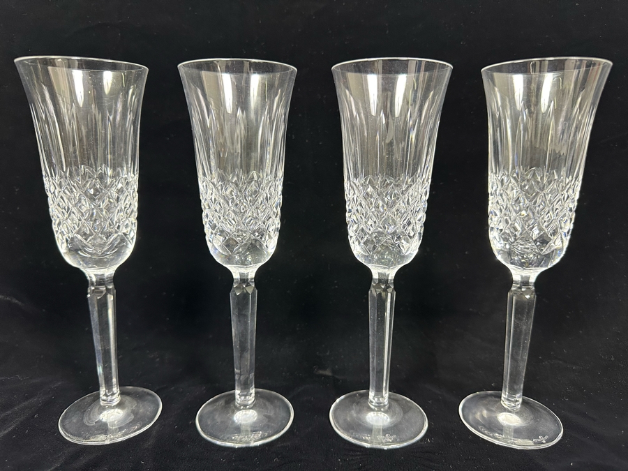 Waterford Crystal Fluted Champagne Kelsey, Set Of Four Stemware Glasses 8.75H [Photo 2]