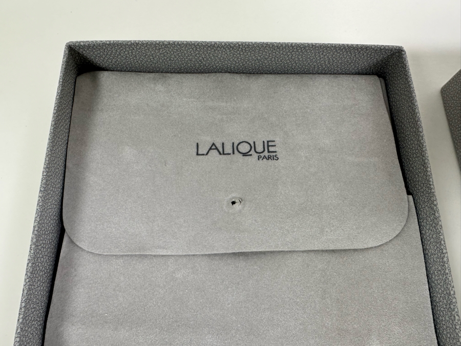 Lalique Muguet Sterling Silver Gilt 3 Strand Crystal Lilly Of The Valley Choker Necklace With Original Box [Photo 9]