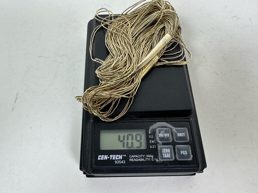 Sterling Silver Multi-Strand 29' Necklace 40.9g [Photo 8]