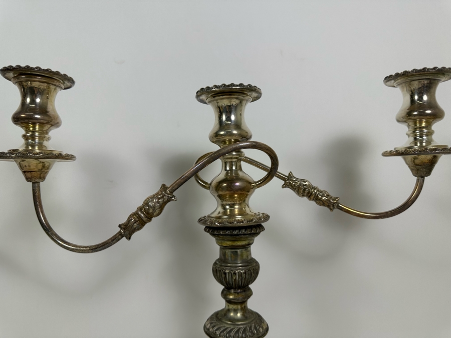 Just Added - Pair Of Silverplate Candelabras 17W X 17.5H [Photo 4]