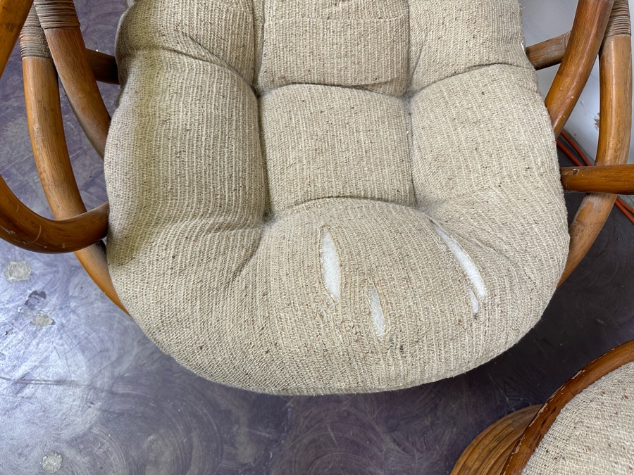 JUST ADDED - Vintage Rattan Swivel Chairs By Sun Products 31W X 35D X 38H, A Pair [Photo 6]