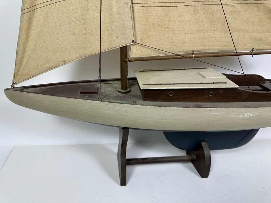 JUST ADDED - Large Wooden Sailing Ship Model 36W X 8D X 46H [Photo 2]