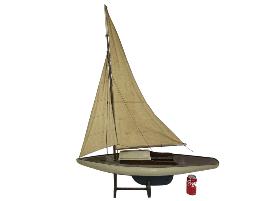 JUST ADDED - Large Wooden Sailing Ship Model 36W X 8D X 46H [Photo 1]