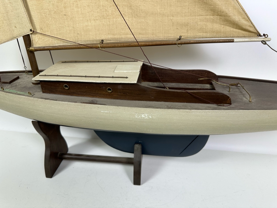 JUST ADDED - Large Wooden Sailing Ship Model 36W X 8D X 46H [Photo 3]