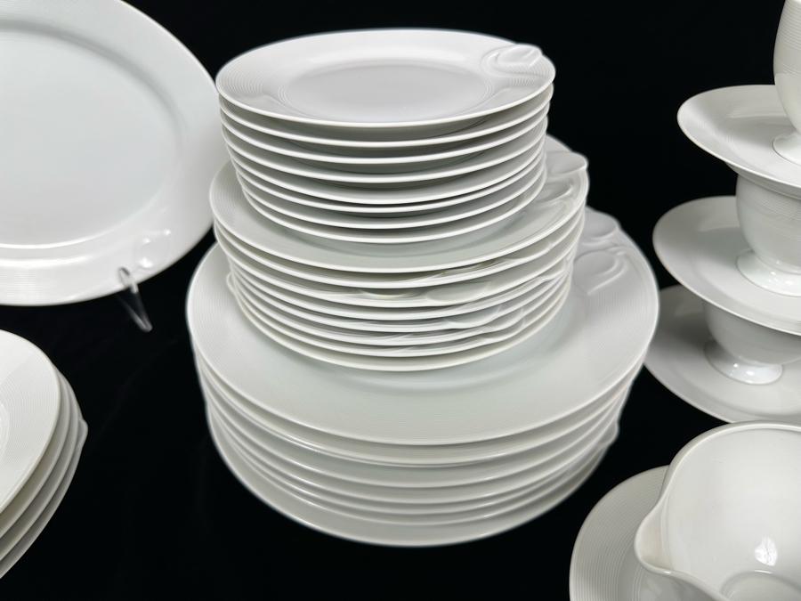 Hutschenreuther Germany Fleuron Chloe Paris Decor Rotonde White China Service - See Photos [Photo 8]