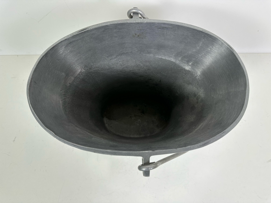 Pottery Barn Aluminum Bucket With Handle Plant Holder Or Ice Bucket 12W X 10D X 10H [Photo 2]