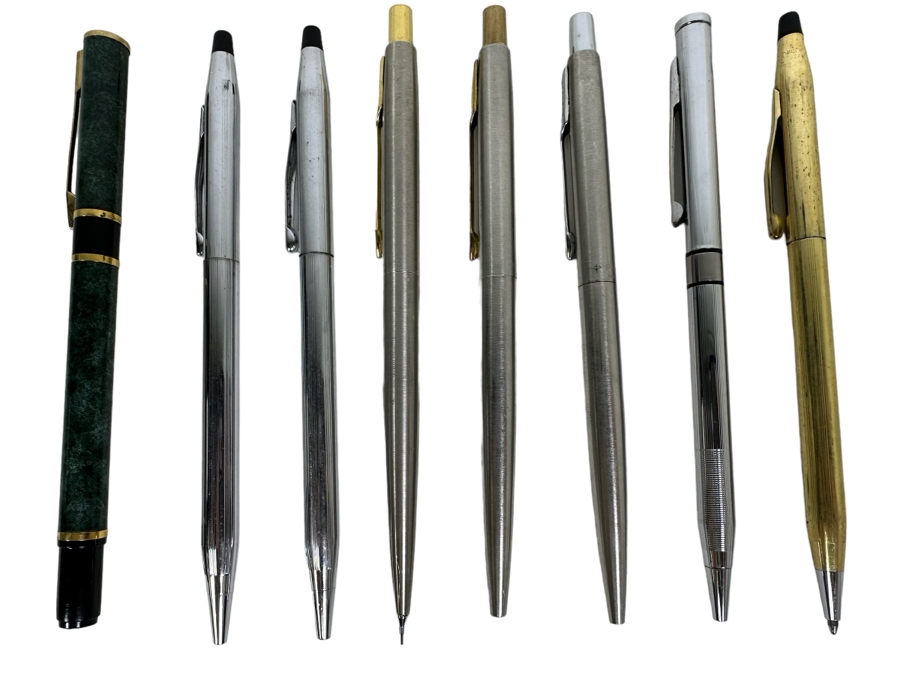 Collection Of Ballpoint Pens And Mechanical Pencil By Cross, Parker, Zippo And Waterman