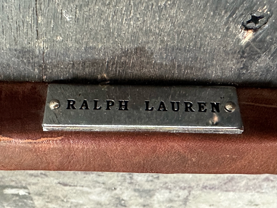 Ralph Lauren Leather Wrapped Wall Mirror With Brass Nailhead Designs 33 X 48 [Photo 5]