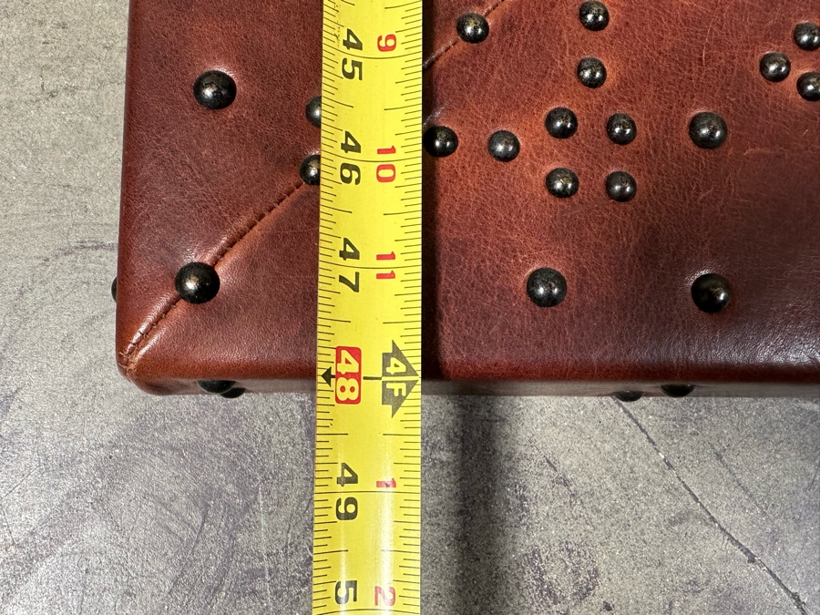 Ralph Lauren Leather Wrapped Wall Mirror With Brass Nailhead Designs 33 X 48 [Photo 7]