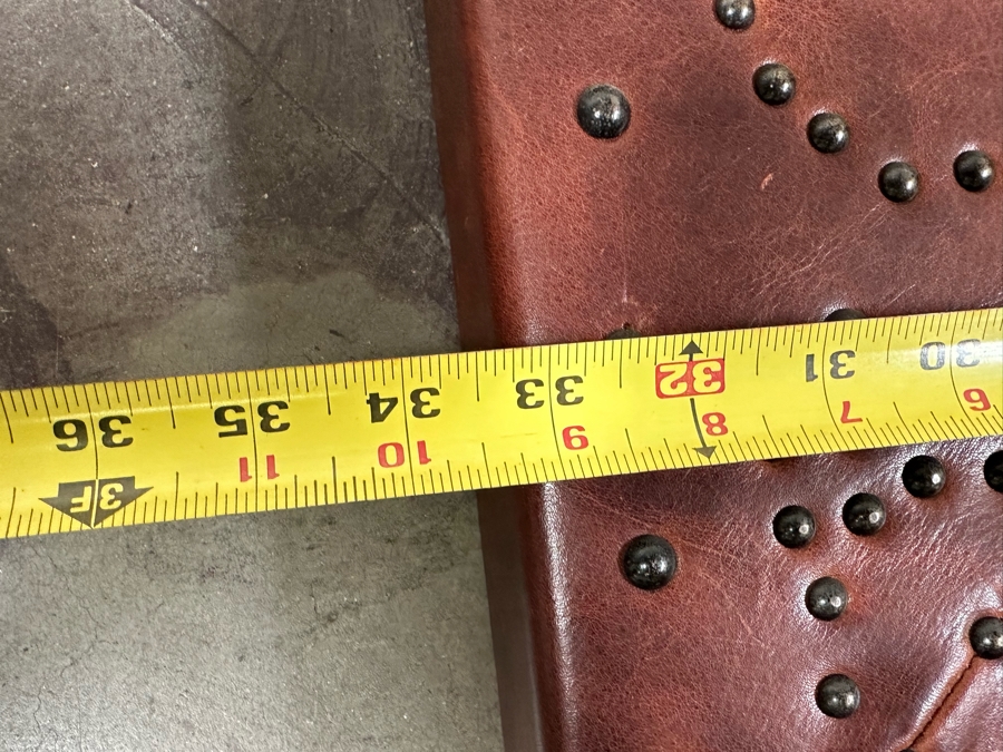 Ralph Lauren Leather Wrapped Wall Mirror With Brass Nailhead Designs 33 X 48 [Photo 6]