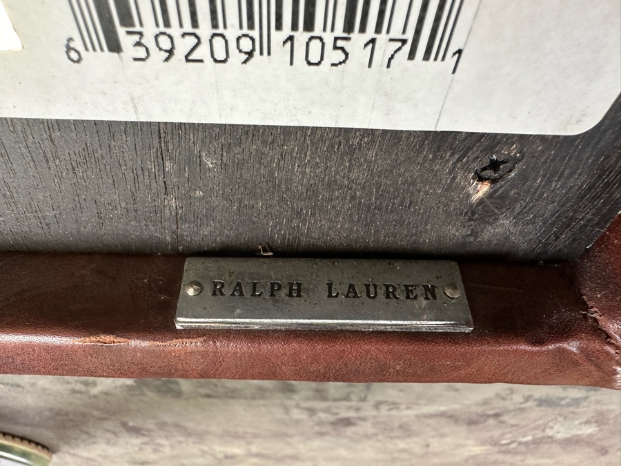 Ralph Lauren Leather Wrapped Wall Mirror With Brass Nailhead Designs 33 X 48 [Photo 4]