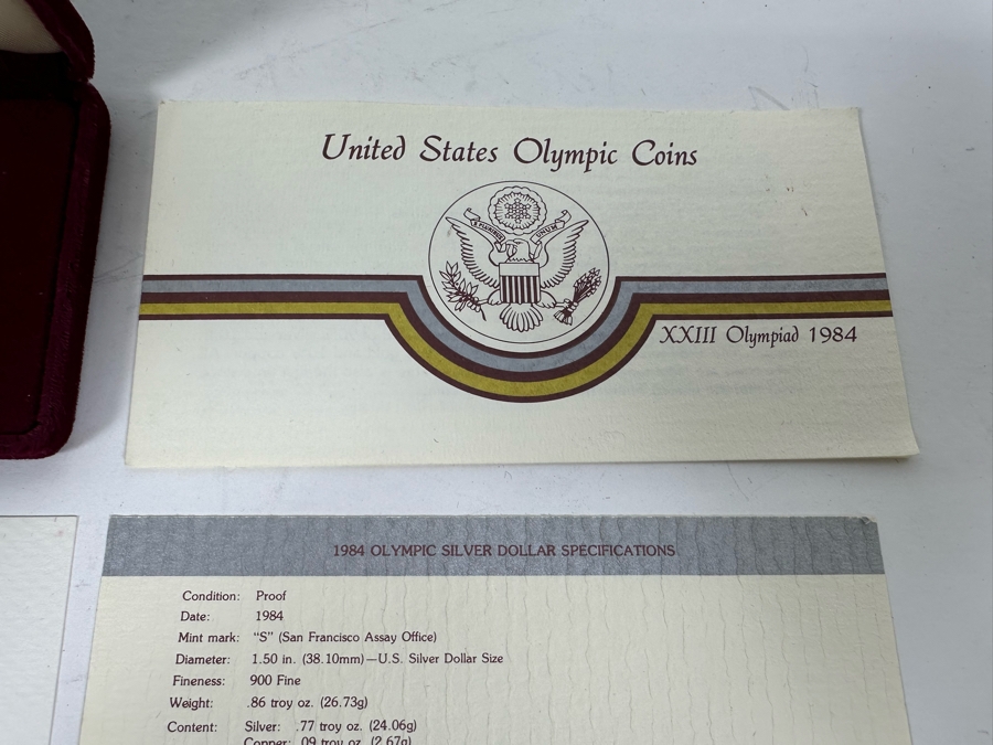 Pair Of United States 1984 Olympic Silver (.900) Proof Coins [Photo 7]